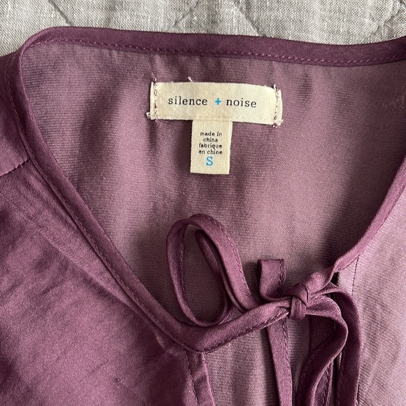 Purple silky Anthropologie top. Ties around the neck. - Picture 3 of 3